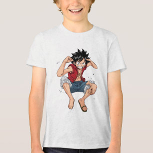 Luffy Kids T-Shirt: Go with the King of Pirates . Tri-Blend Shirt