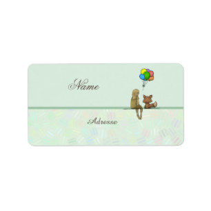 Luftballon Adressaufkleber Label