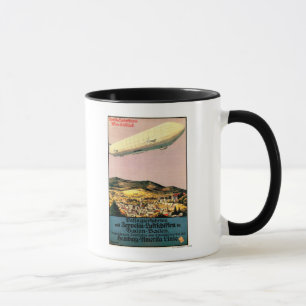 Luftschiff Zeppelin Airship over Town Poster Mug