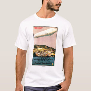 Luftschiff Zeppelin Airship over Town Poster T-Shirt