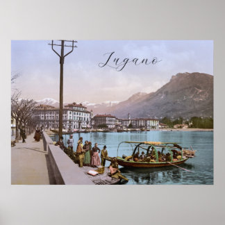 Lugano Quay, Switzerland Poster
