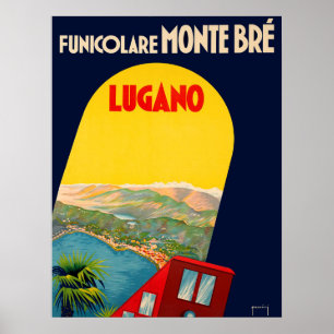 Lugano, Switzerland, landscape view under arch Poster