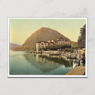 Lugano, the quay, and San Salvatore, Tessin, Switz Postcard