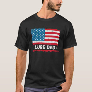 Luge Dad America Us Flag Patriot Vintage T-Shirt