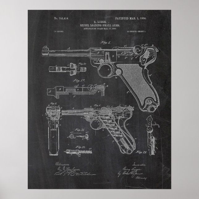 Luger Pistol Parabellum Patent Poster (Front)