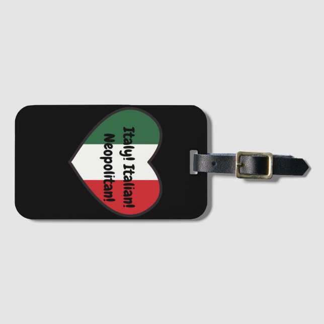 LUGGAG TAG - Italian theme. Customizable text (Front Horizontal)