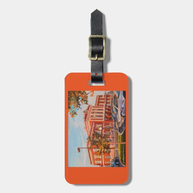 Luggage and purse tag with Lancaster Train Station (Front Vertical)