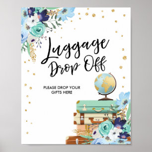 Luggage drop Off Sign Travel shower Miss to Mrs