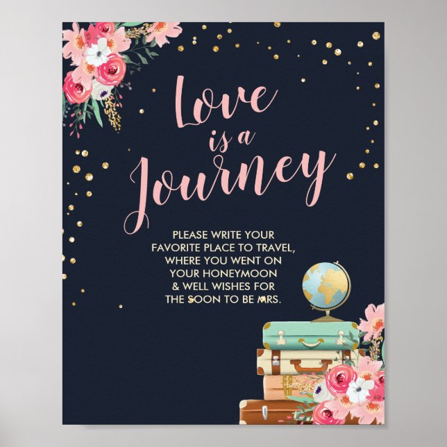 Luggage drop Off Sign Travel shower Miss to Mrs (Front)