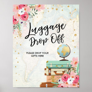 Luggage drop Off Sign Travel shower Miss to Mrs