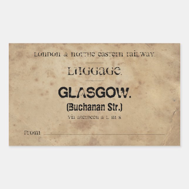 Luggage Glasgow (To customize) Rectangular Sticker (Front)