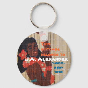 Luggage I.D. Tag Hula Dancer Key Ring