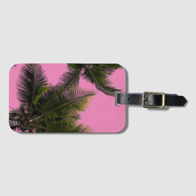 Luggage Palm Pink Tag (Front Horizontal)