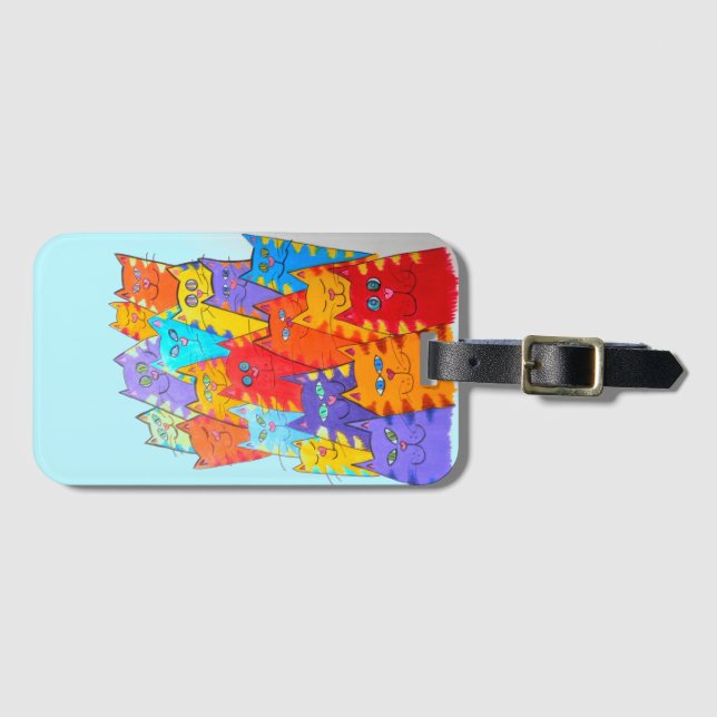 Luggage Tag 004 - Cat Pack (Front Horizontal)