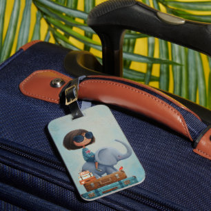 Luggage Tag-British Woman Riding Elephant Tag