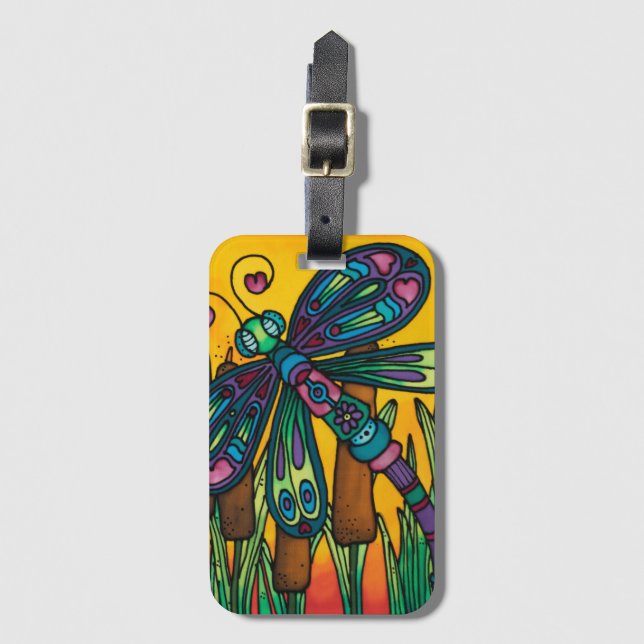 Luggage Tag / Business Card Slot: Dragonfly Series (Front Vertical)