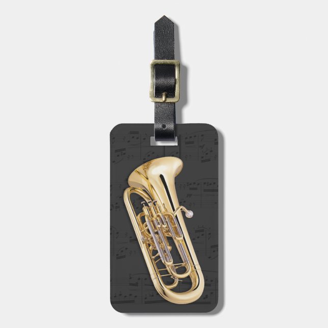 Luggage Tag - Euphonium - Choose colour (Front Vertical)