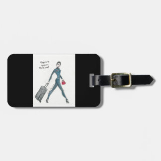 Luggage tag. Flight attendant themed Tag