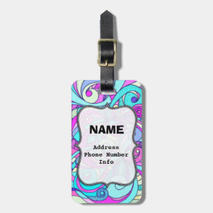 Luggage Tag Floral abstract background