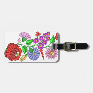 luggage tag, flower, colour, kalocsa tag