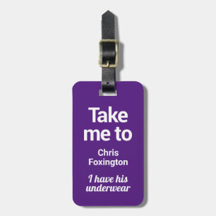Luggage Tag Funny Custom Purple-Updated