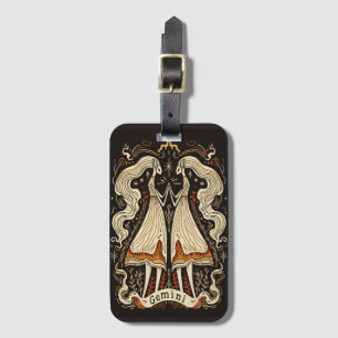 Luggage Tag Gemini Celestial Zodiac Art