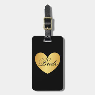 Luggage Tag Golden Heart Bride