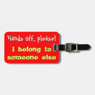 hands off luggage tag