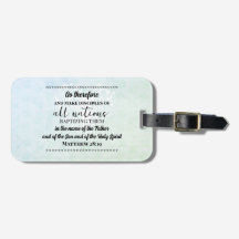 Luggage tag mission trip bible verse