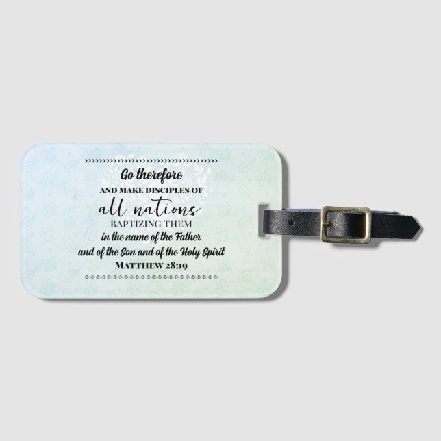 Luggage tag mission trip bible verse  (Front Horizontal)