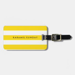Luggage Tag - Nautical Stripes Yellow