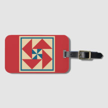Luggage Tag - Patriotic Spin Quilt Block