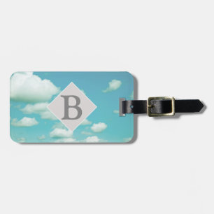 luggage tag personalise it blue sky with clouds