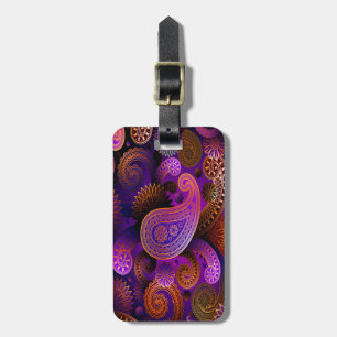 Luggage Tag/Purple Paisley Tag