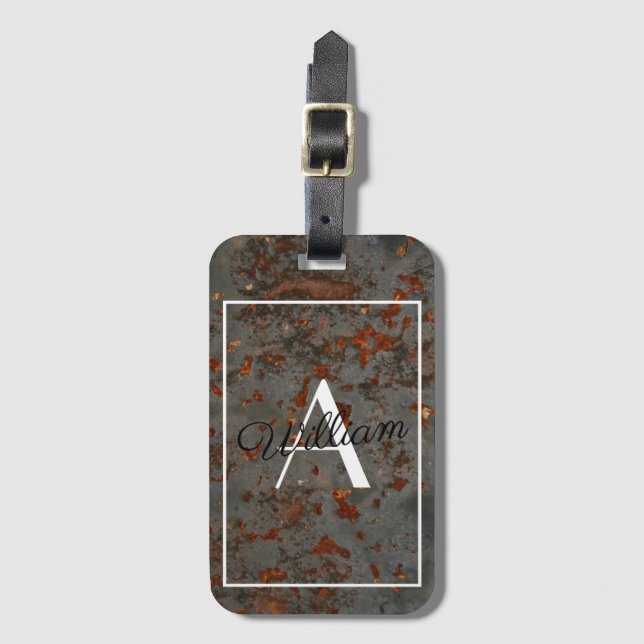 Luggage Tag - Rusty Metal Design (Front Vertical)