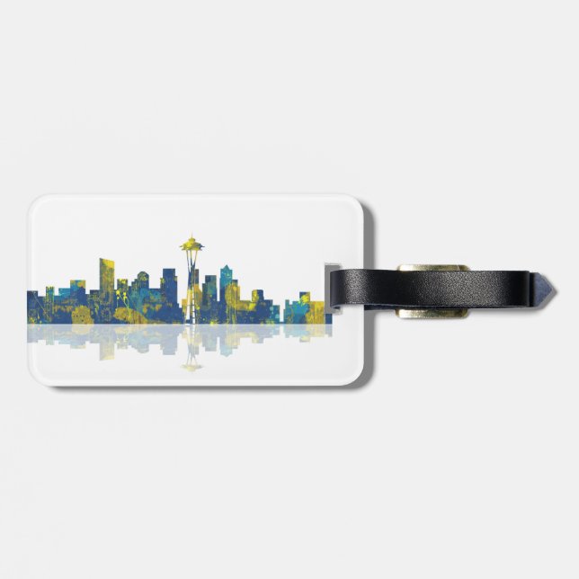 Luggage Tag - Seattle Skyline (Back Horizontal)