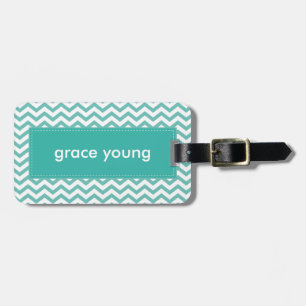 LUGGAGE TAG :: simple bold chevron jade