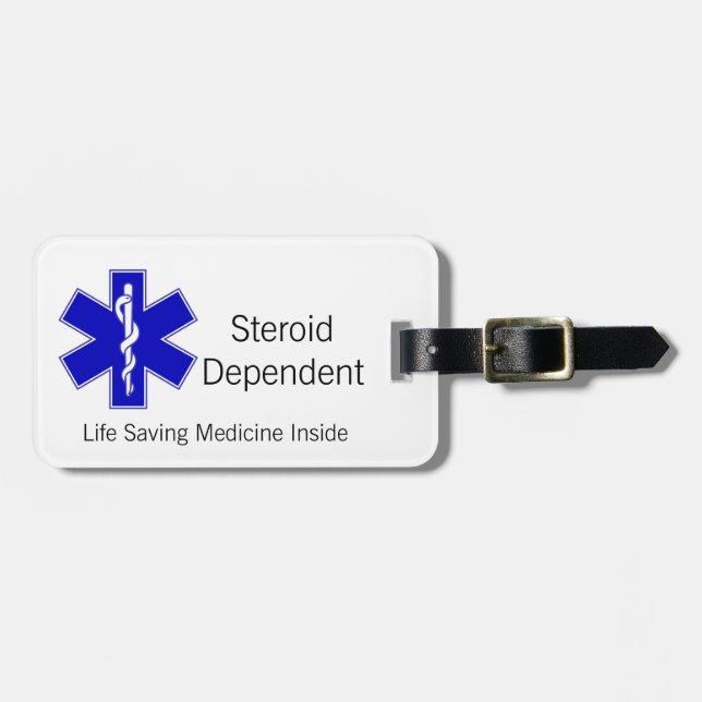 Luggage Tag: Steroid Dependant Tag (Front Horizontal)