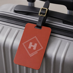 Luggage Tag Stylish Geometric Initial Monogram