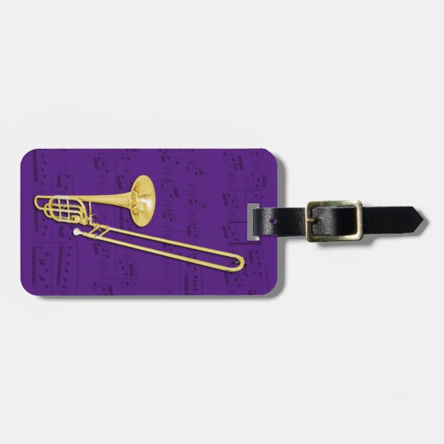 Luggage Tag - Trombone (bass) - Choose colour (Front Horizontal)