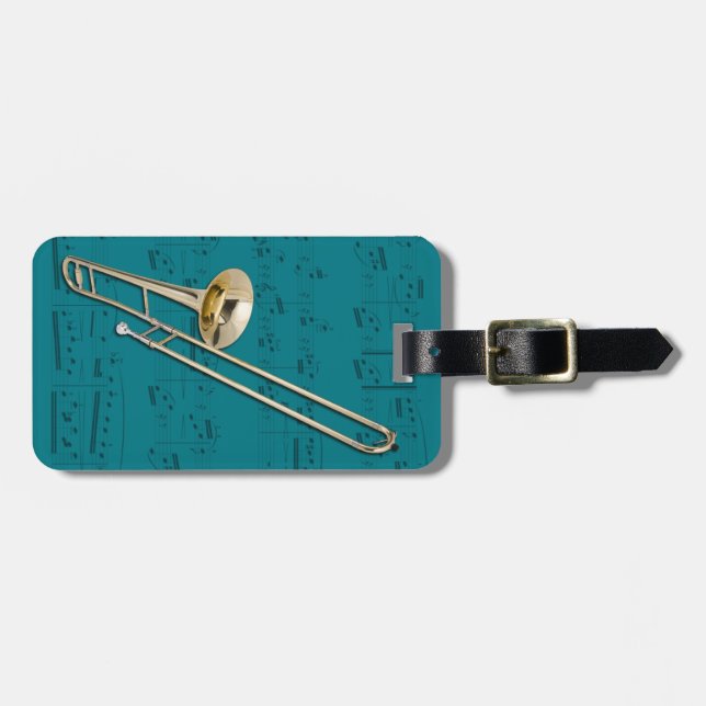 Luggage Tag - Trombone (tenor) - Choose colour (Front Horizontal)