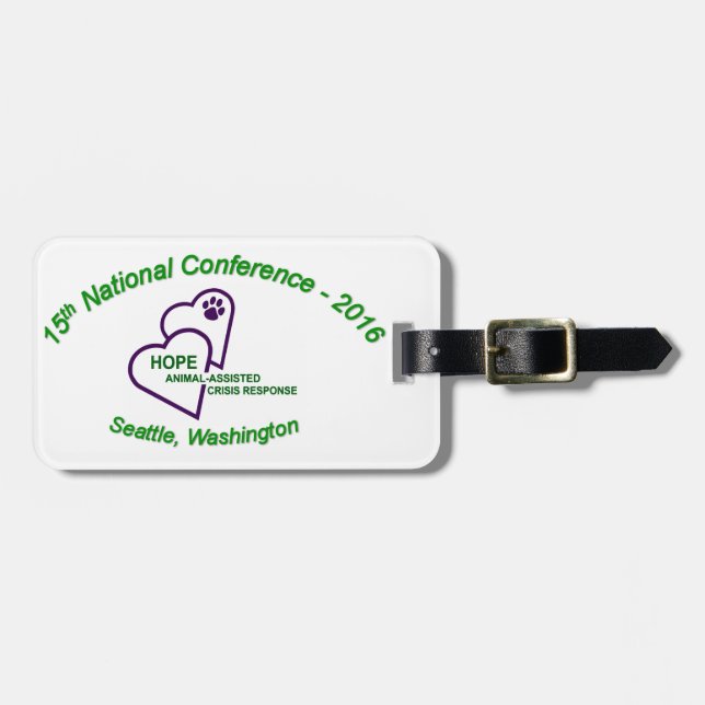 Luggage Tag w/ leather strap (Front Horizontal)