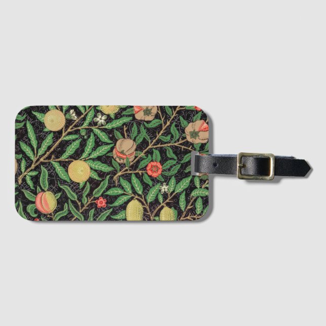 LUGGAGE TAG : WILLIAM MORRIS : POMEGRANATES (Front Horizontal)