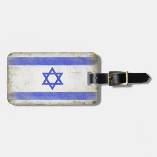 Luggage Tag with Distressed Flag from Israel