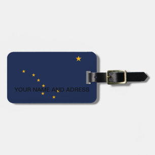 Luggage Tag with Flag of Alaska, USA