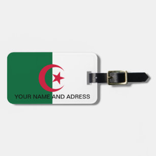 Luggage Tag with Flag of Algeria
