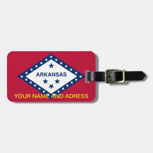 Luggage Tag with Flag of Arkansas, USA (Front Horizontal)