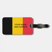 Luggage Tag with Flag of Belgium