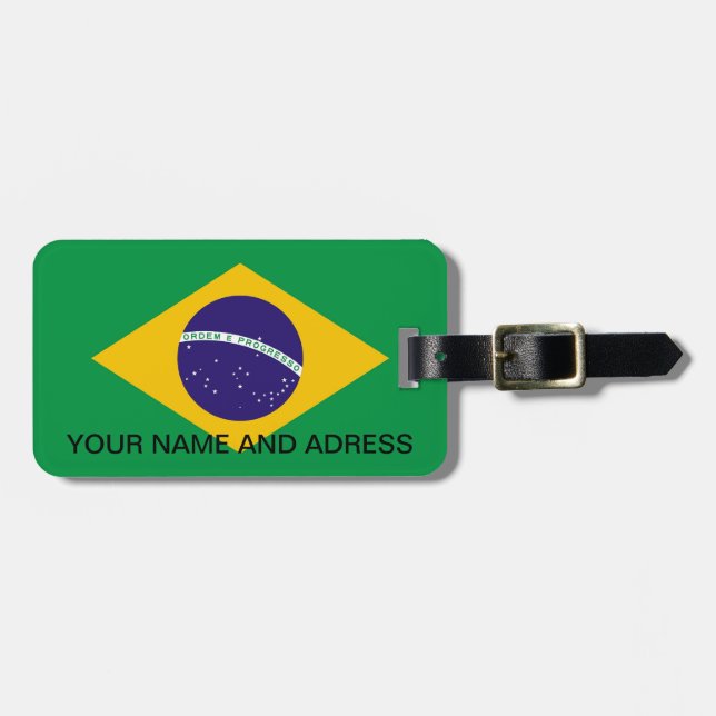 Luggage Tag with Flag of  Brazil (Front Horizontal)