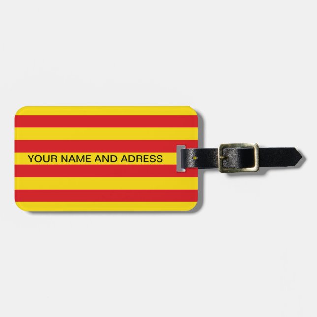 Luggage Tag with Flag of Catalonia (Front Horizontal)